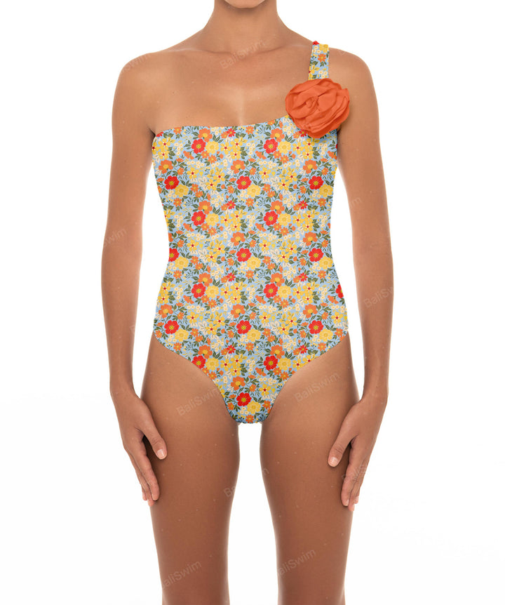 BSWS-S16 Corsage One Shoulder Swimsuit