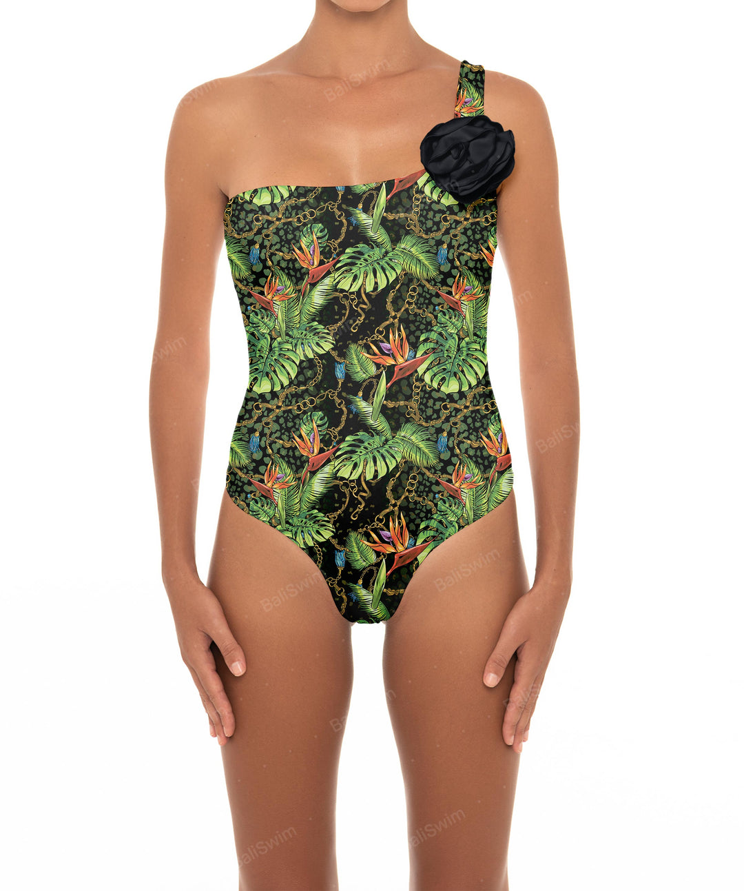 BSWS-S16 Corsage One Shoulder Swimsuit