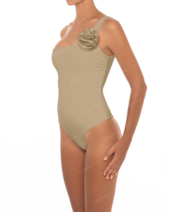 BSWS-S16 Corsage One Shoulder Swimsuit