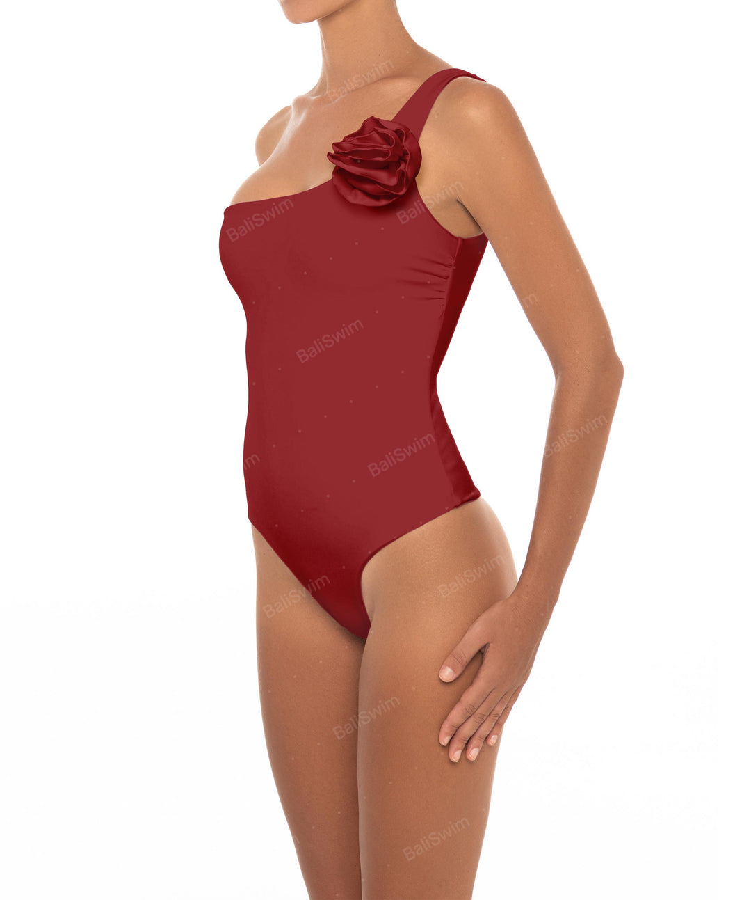 BSWS-S16 Corsage One Shoulder Swimsuit