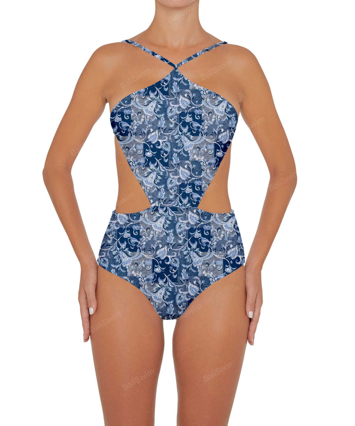 BSWS-S45 Peek a Boo Halter One Piece