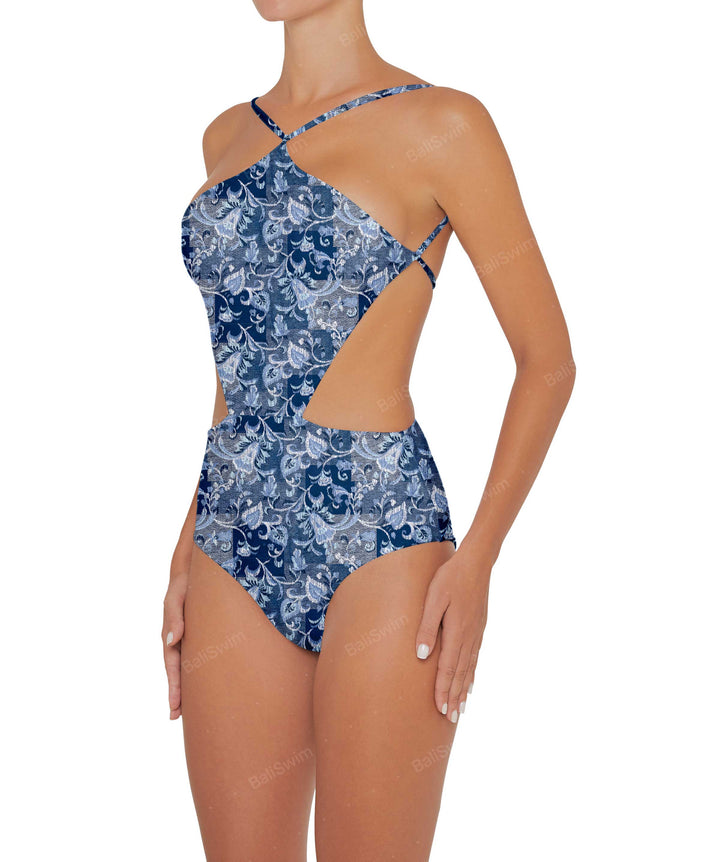 BSWS-S45 Peek a Boo Halter One Piece