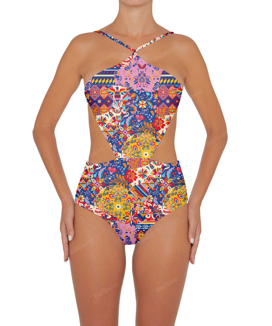 BSWS-S45 Peek a Boo Halter One Piece