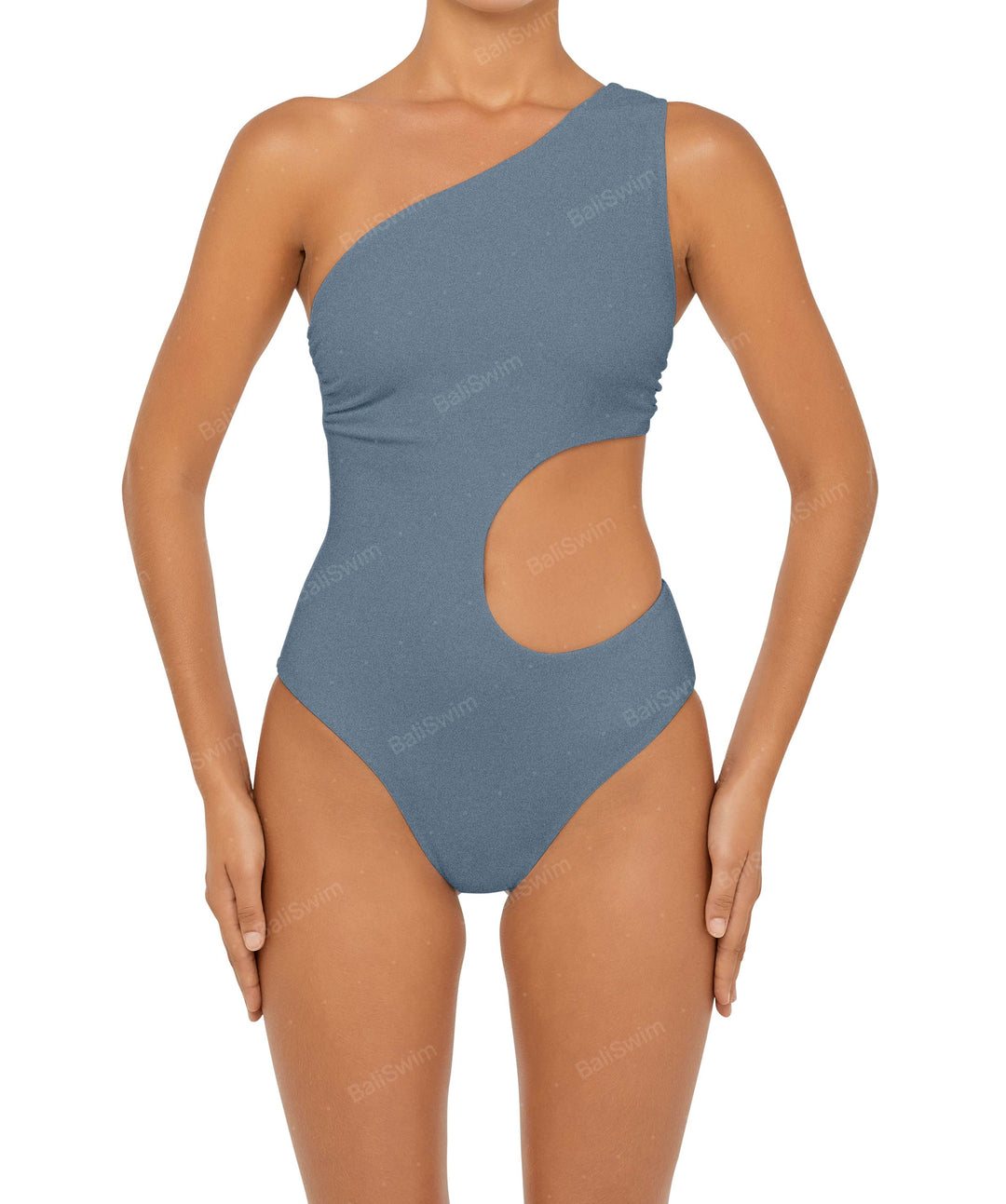 BSWS-S55 Cut Out One Shoulder Swimsuit