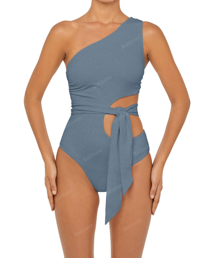 BSWS-S55 Cut Out One Shoulder Swimsuit