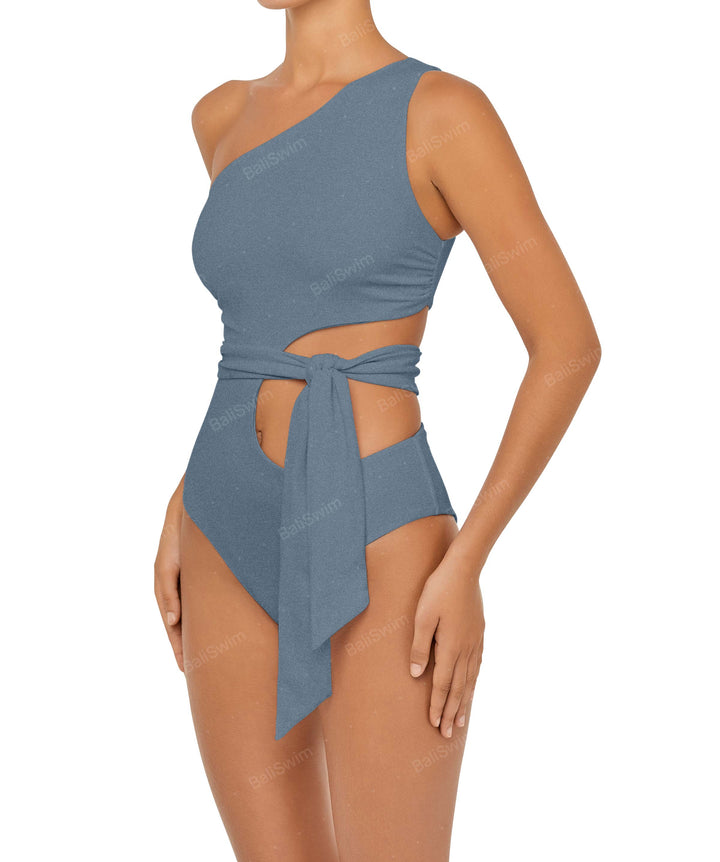 BSWS-S55 Cut Out One Shoulder Swimsuit