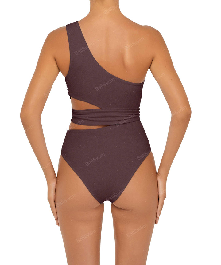 BSWS-S55 Cut Out One Shoulder Swimsuit