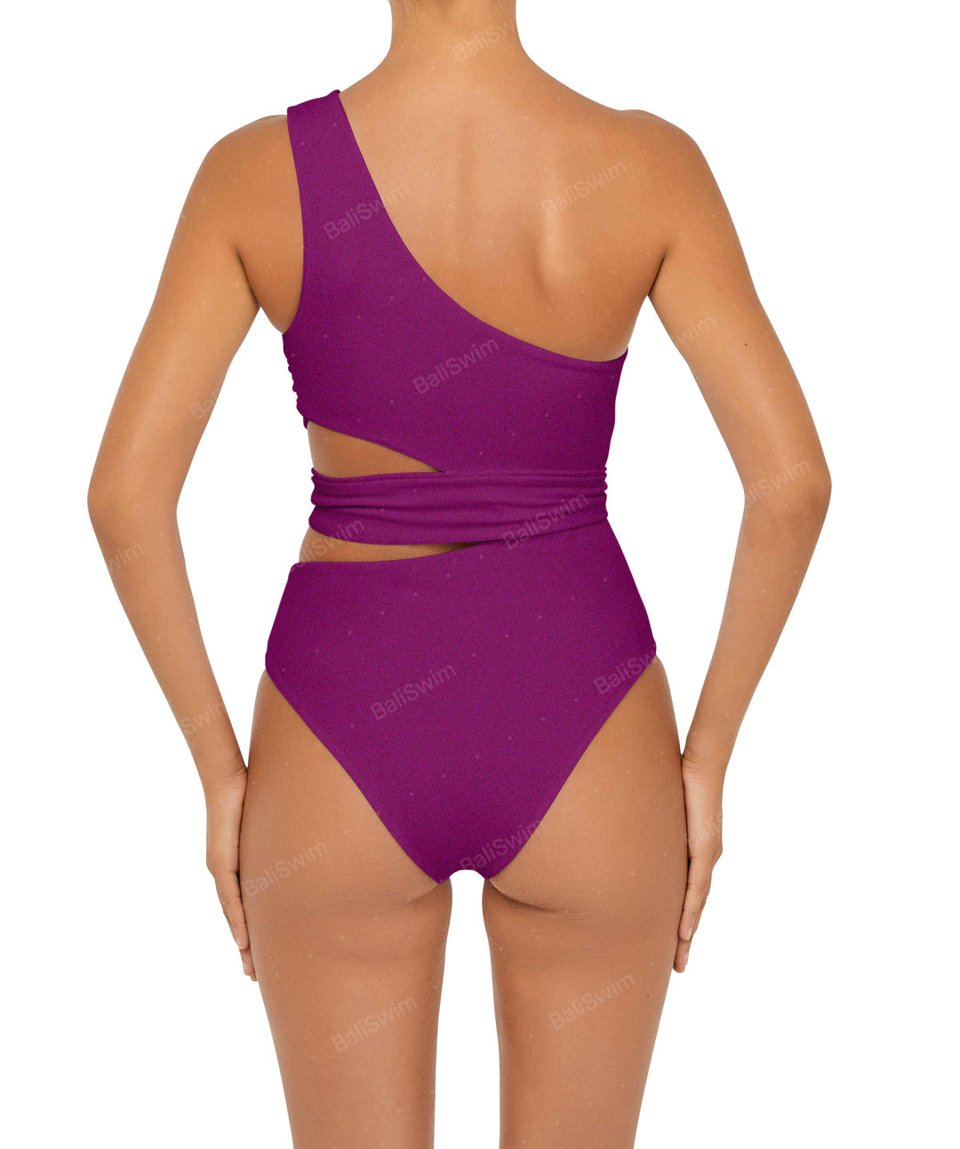 BSWS-S55 Cut Out One Shoulder Swimsuit