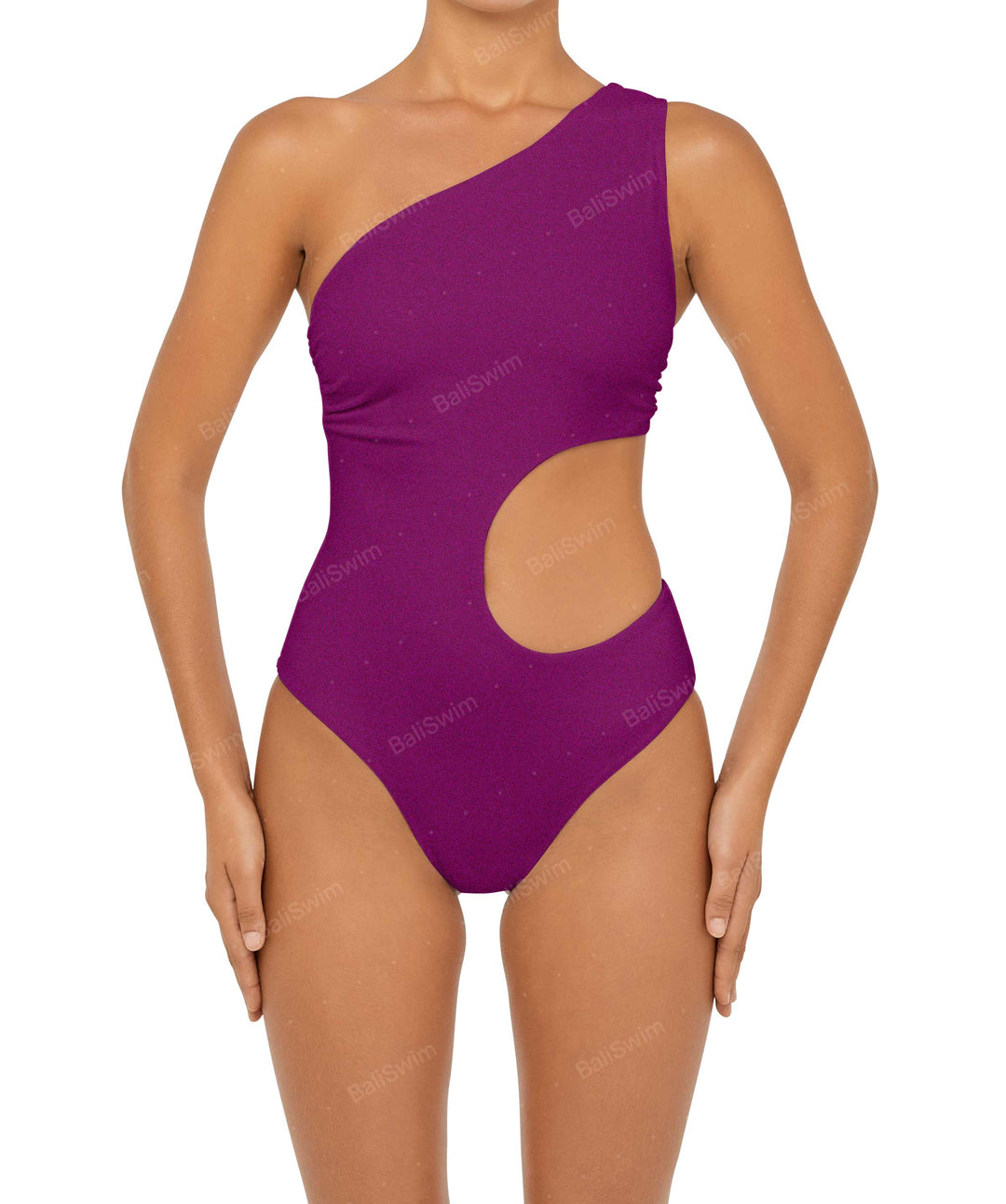 BSWS-S55 Cut Out One Shoulder Swimsuit