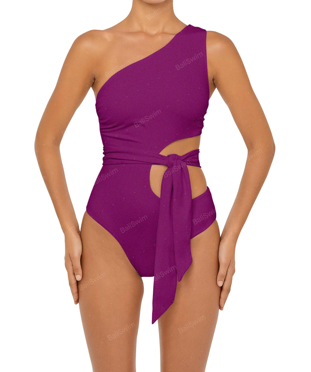 BSWS-S55 Cut Out One Shoulder Swimsuit