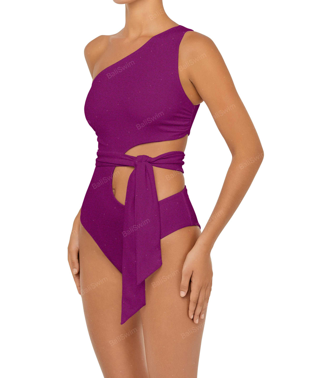BSWS-S55 Cut Out One Shoulder Swimsuit