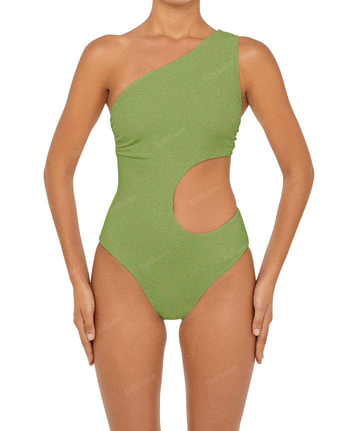 BSWS-S55 Cut Out One Shoulder Swimsuit