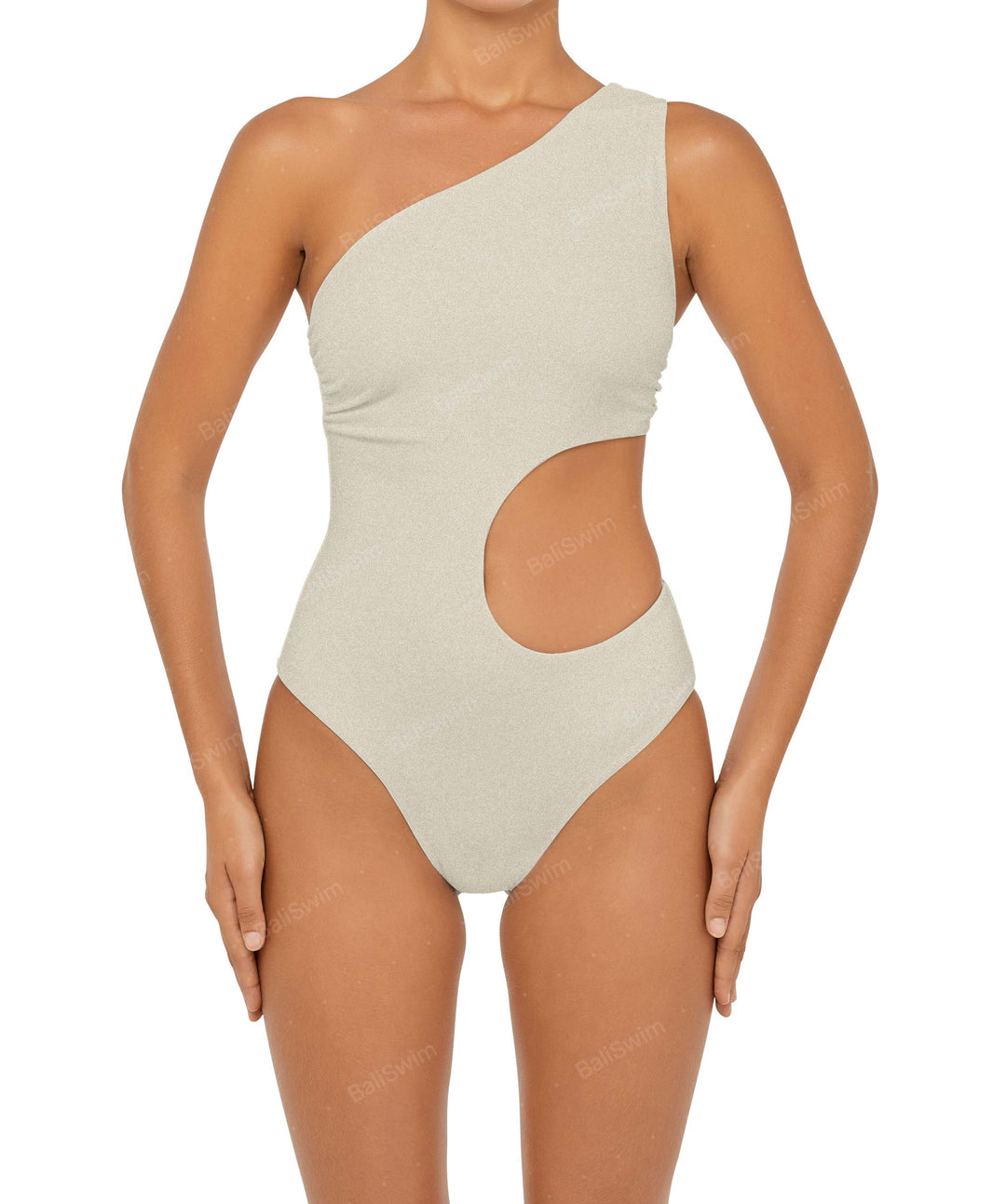BSWS-S55 Cut Out One Shoulder Swimsuit