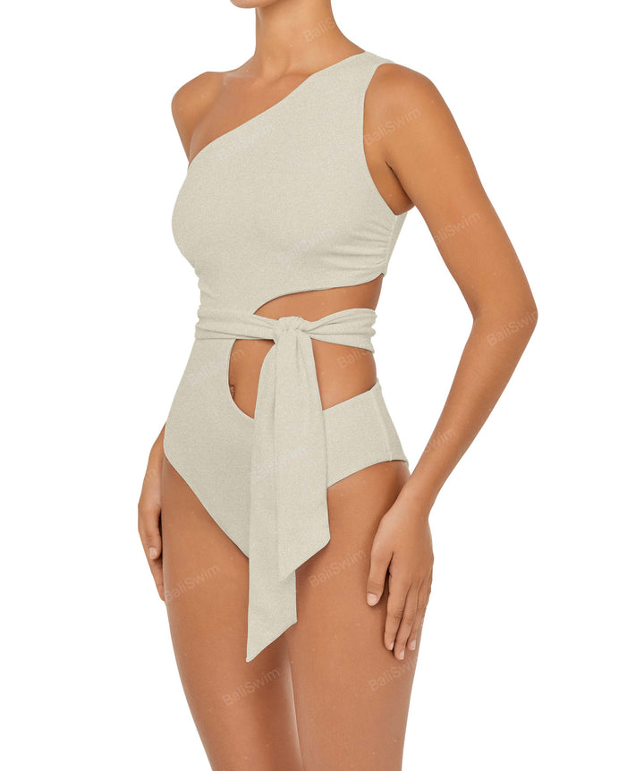 BSWS-S55 Cut Out One Shoulder Swimsuit