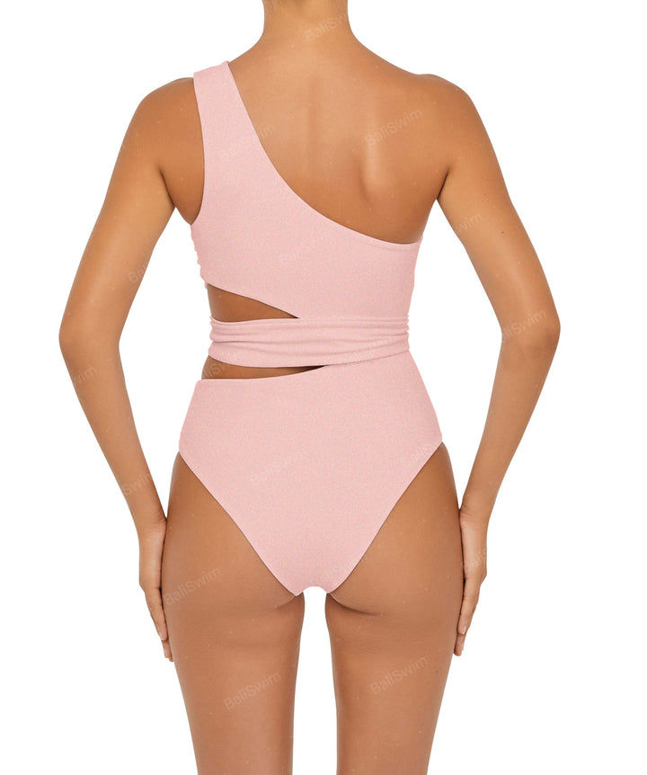 BSWS-S55 Cut Out One Shoulder Swimsuit
