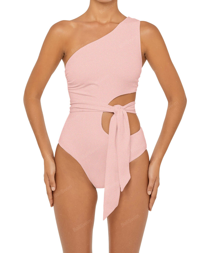 BSWS-S55 Cut Out One Shoulder Swimsuit