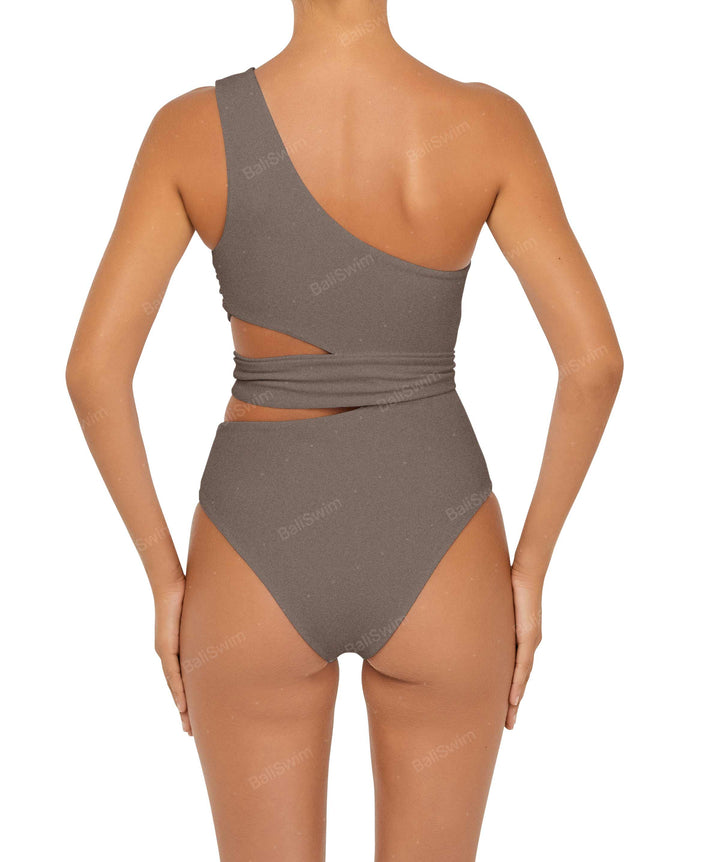 BSWS-S55 Cut Out One Shoulder Swimsuit