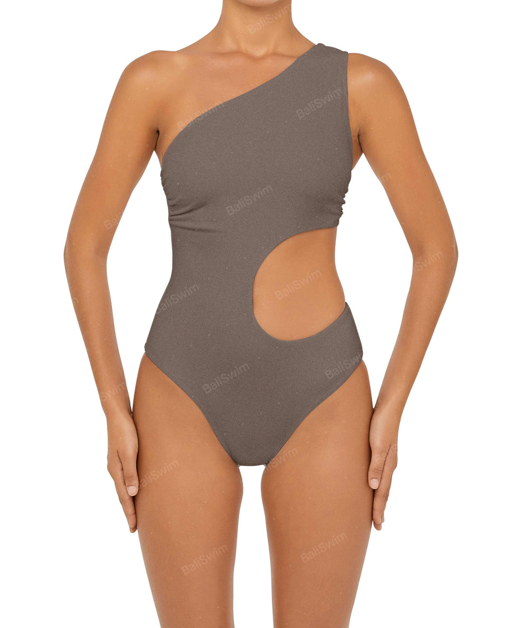BSWS-S55 Cut Out One Shoulder Swimsuit