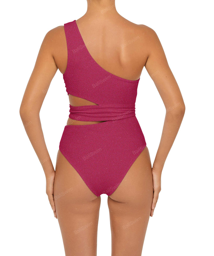 BSWS-S55 Cut Out One Shoulder Swimsuit