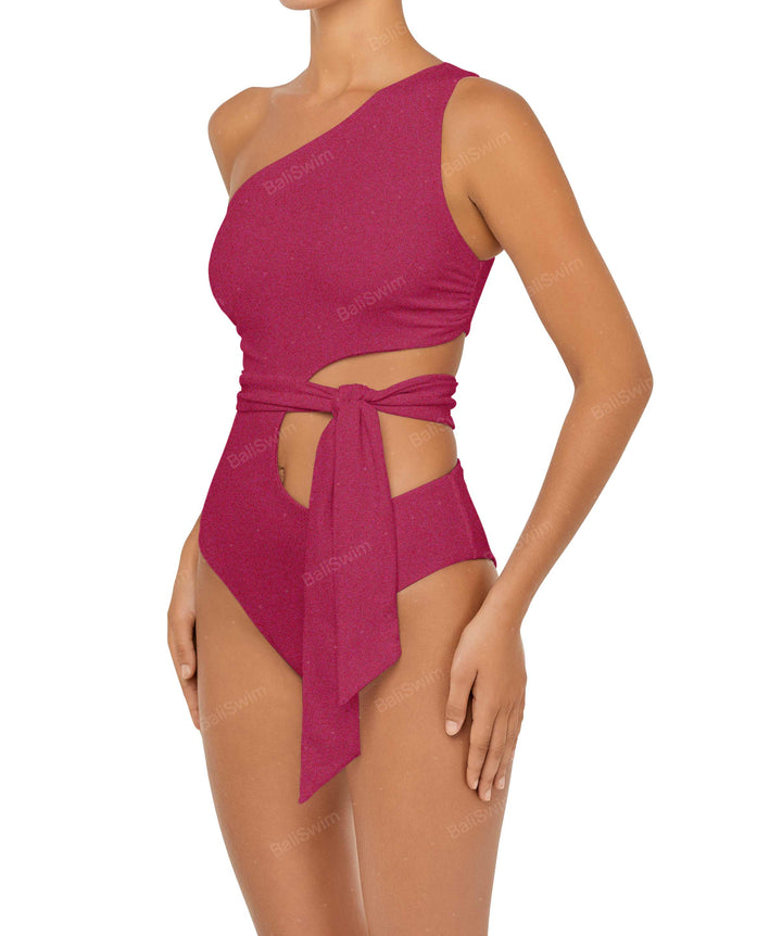 BSWS-S55 Cut Out One Shoulder Swimsuit