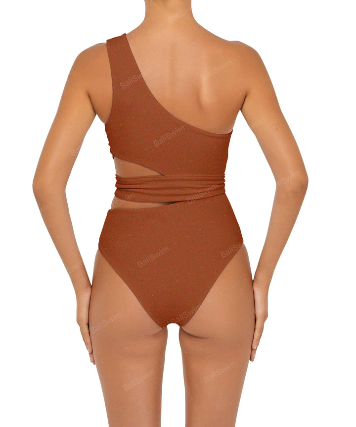 BSWS-S55 Cut Out One Shoulder Swimsuit