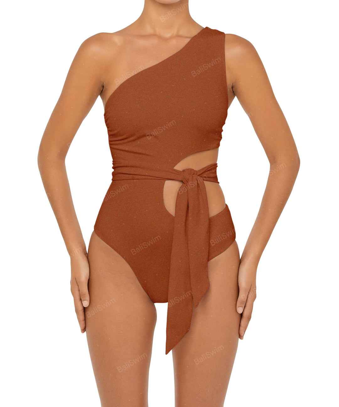 BSWS-S55 Cut Out One Shoulder Swimsuit