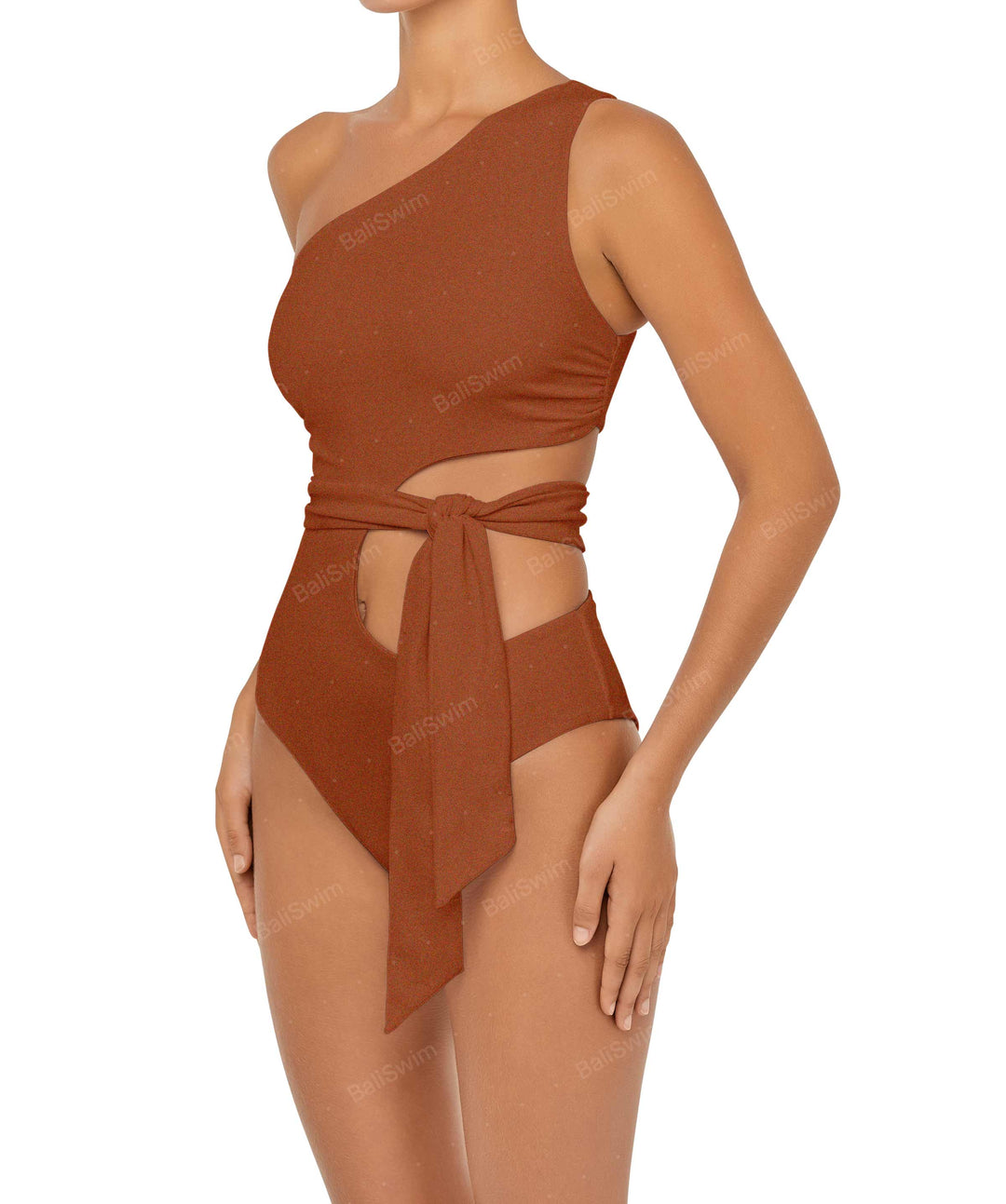 BSWS-S55 Cut Out One Shoulder Swimsuit