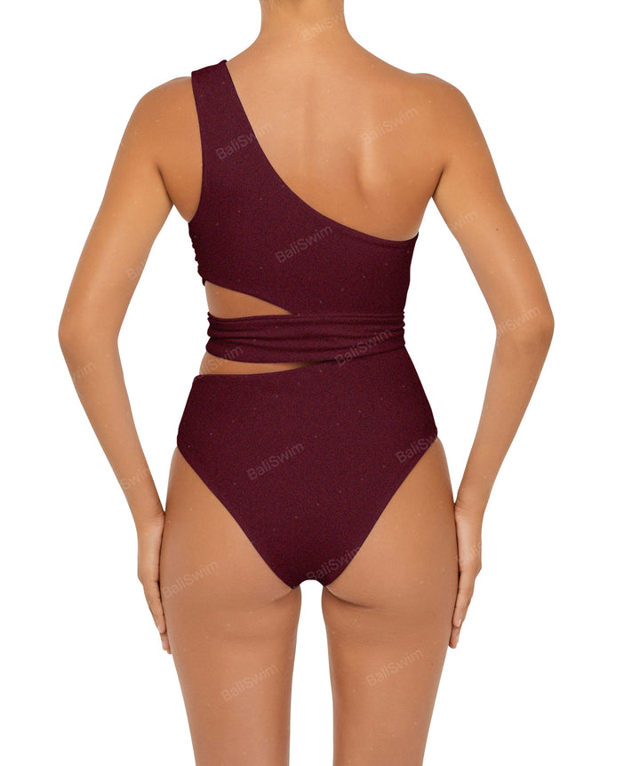 BSWS-S55 Cut Out One Shoulder Swimsuit
