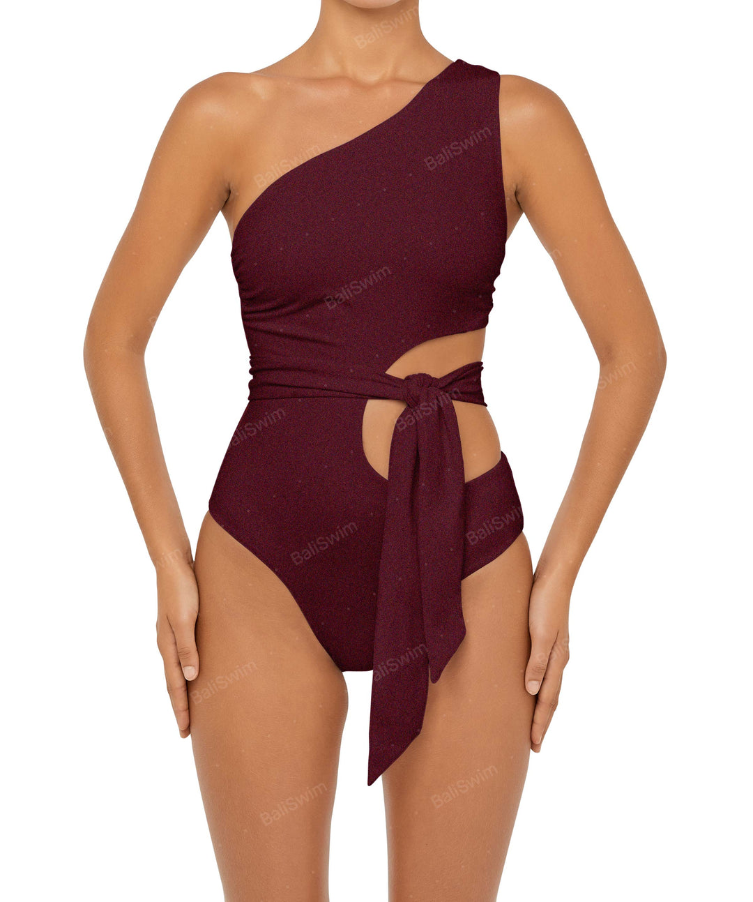 BSWS-S55 Cut Out One Shoulder Swimsuit
