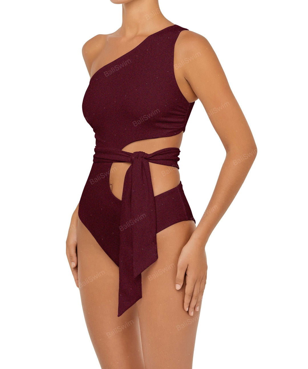 BSWS-S55 Cut Out One Shoulder Swimsuit