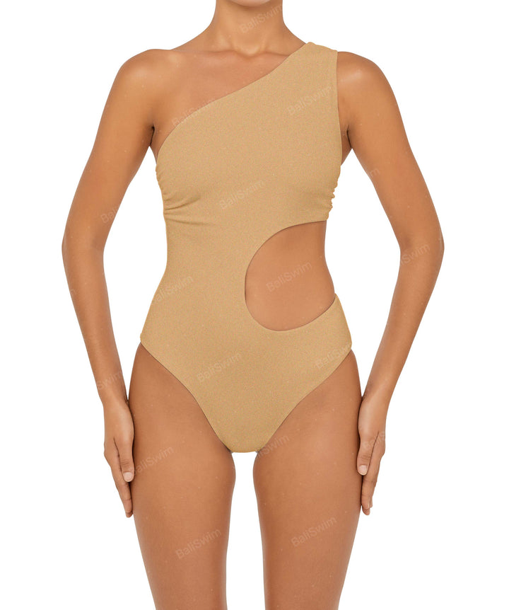 BSWS-S55 Cut Out One Shoulder Swimsuit