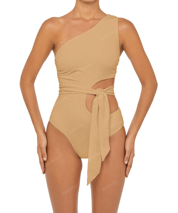 BSWS-S55 Cut Out One Shoulder Swimsuit