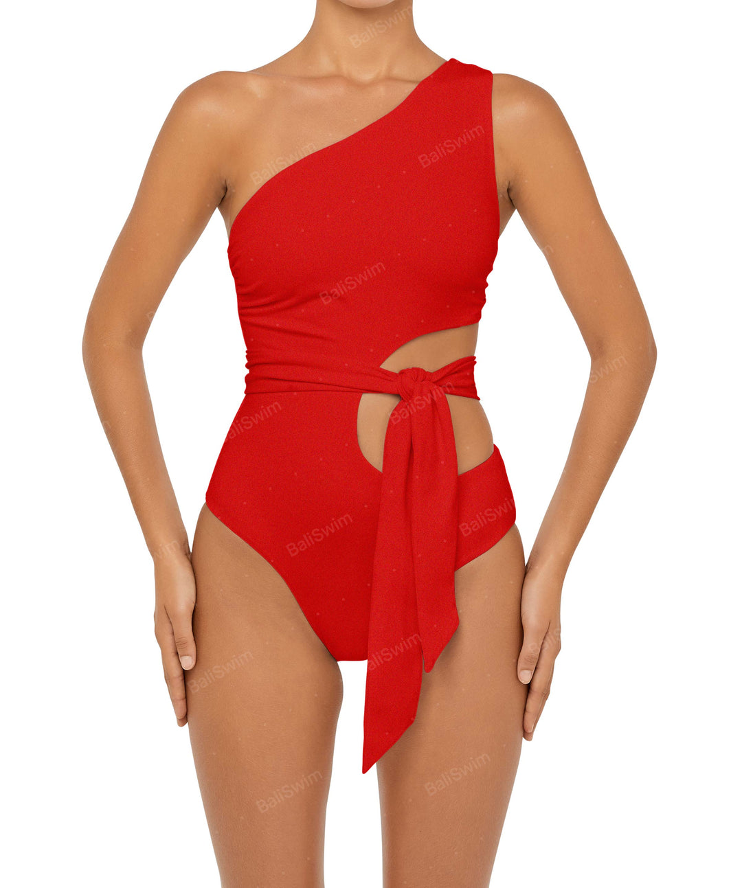 BSWS-S55 Cut Out One Shoulder Swimsuit