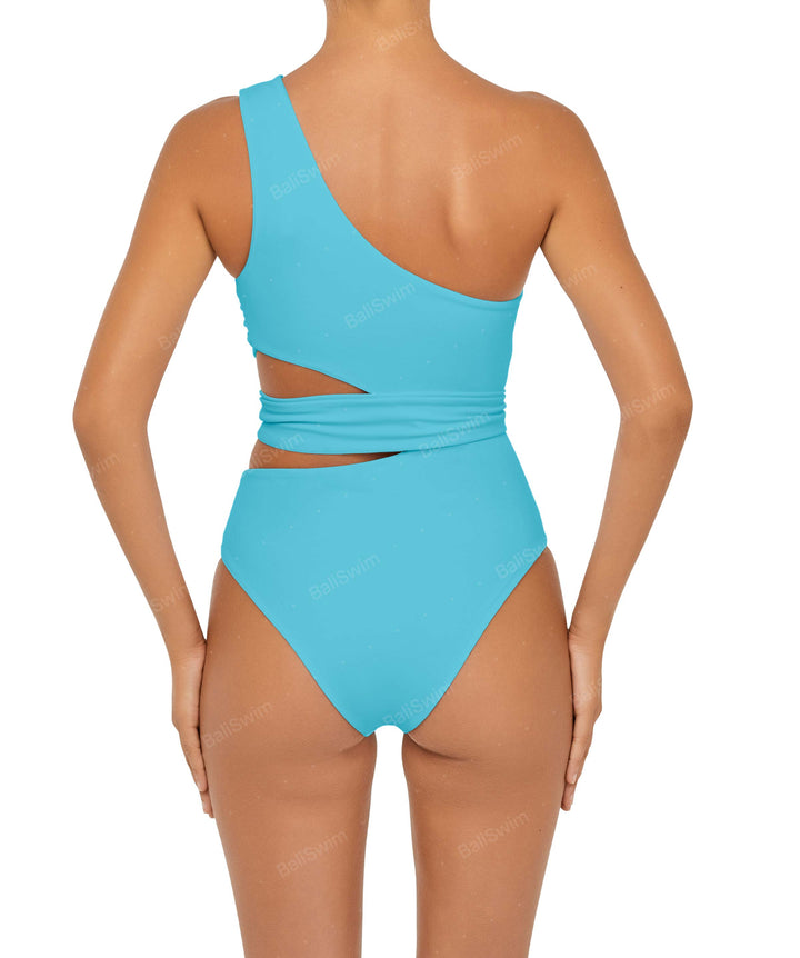 BSWS-S55 Cut Out One Shoulder Swimsuit
