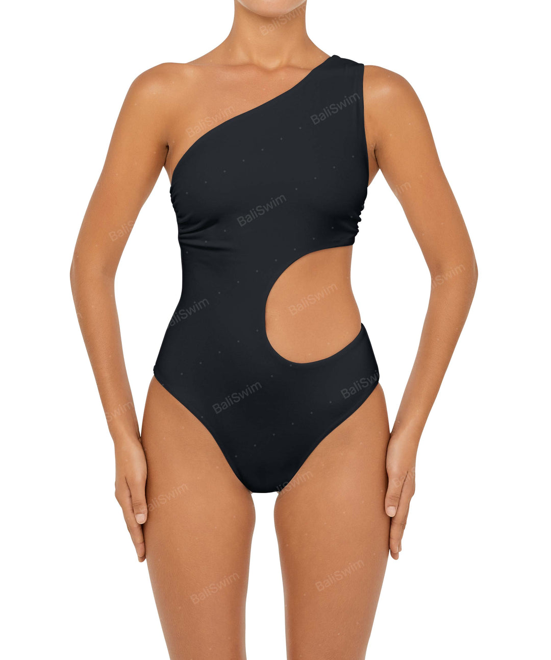 BSWS-S55 Cut Out One Shoulder Swimsuit