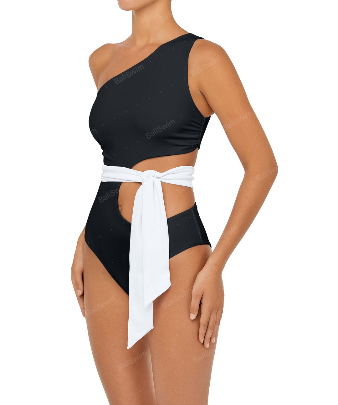 BSWS-S55 Cut Out One Shoulder Swimsuit