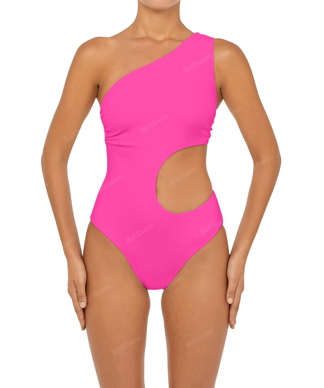 BSWS-S55 Cut Out One Shoulder Swimsuit