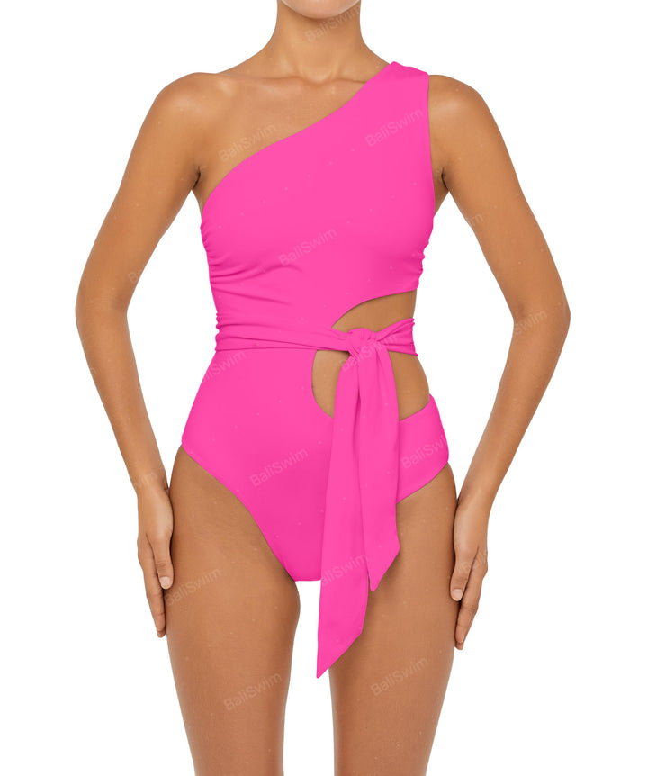 BSWS-S55 Cut Out One Shoulder Swimsuit
