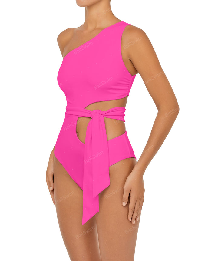BSWS-S55 Cut Out One Shoulder Swimsuit