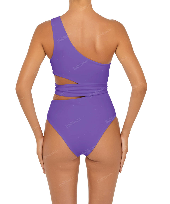 BSWS-S55 Cut Out One Shoulder Swimsuit