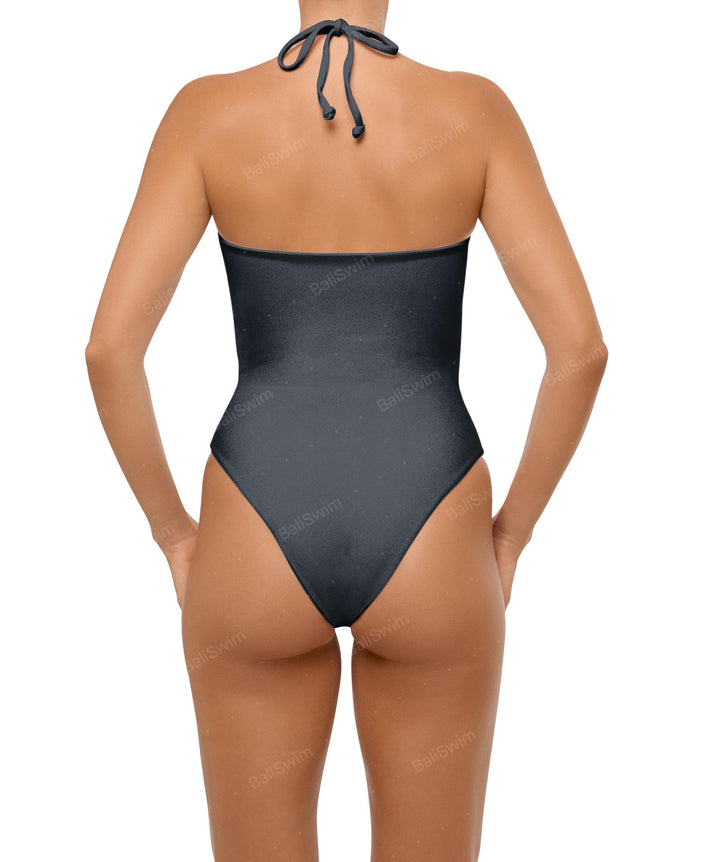 BSWS-S59 Asymmetric Cutout Halter One Piece