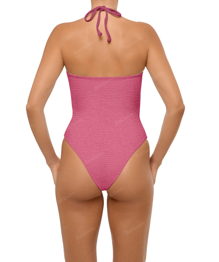 BSWS-S59 Asymmetric Cutout Halter One Piece