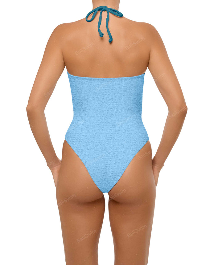 BSWS-S59 Asymmetric Cutout Halter One Piece
