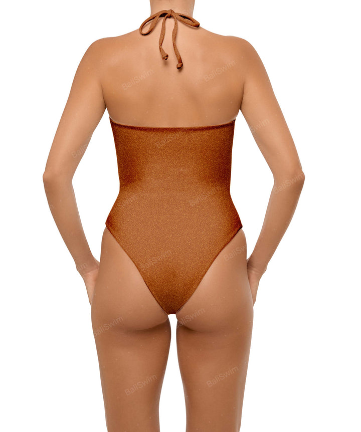 BSWS-S59 Asymmetric Cutout Halter One Piece