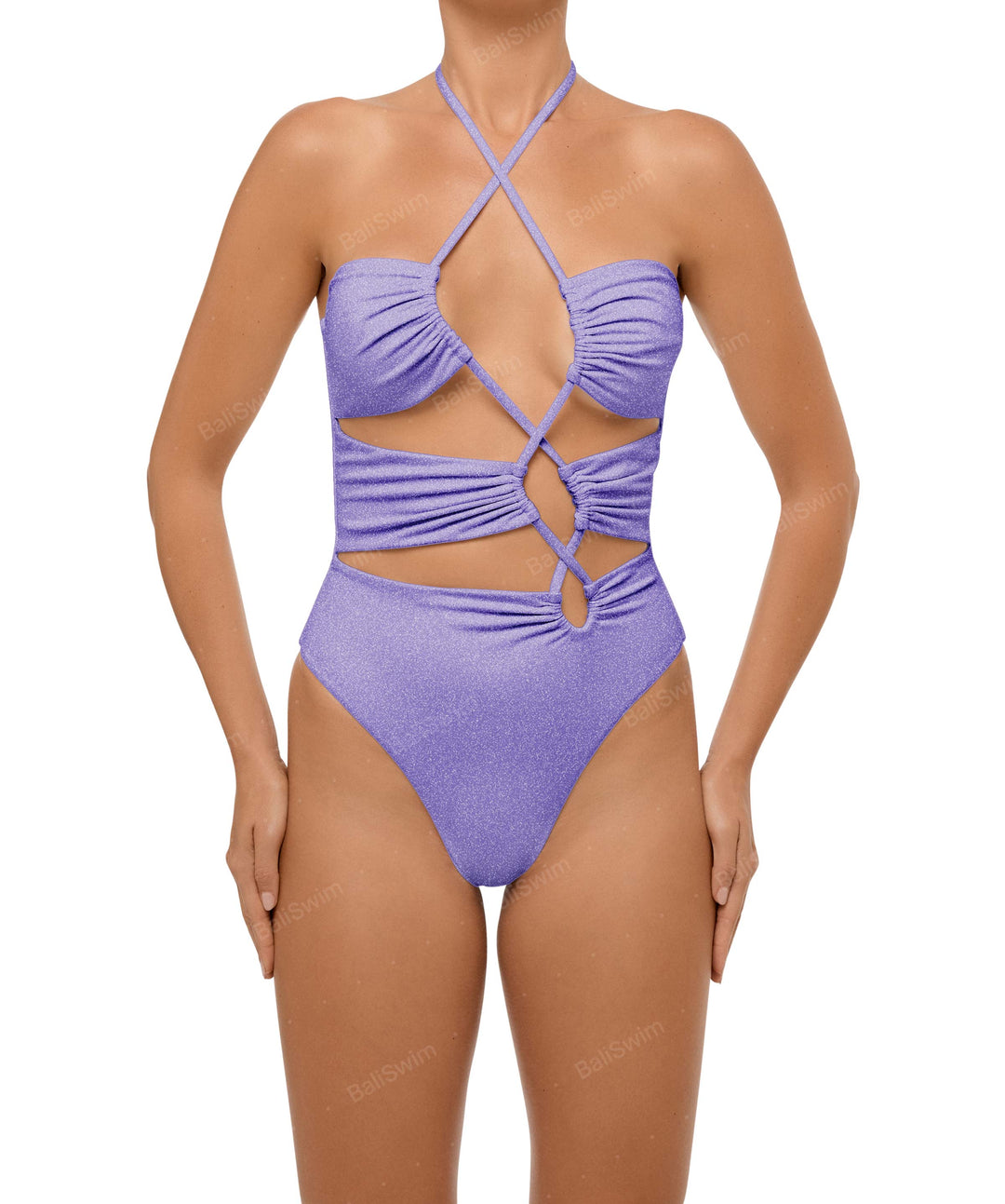 BSWS-S59 Asymmetric Cutout Halter One Piece