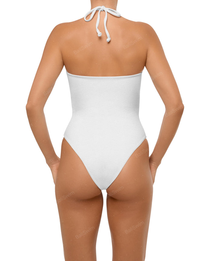 BSWS-S59 Asymmetric Cutout Halter One Piece