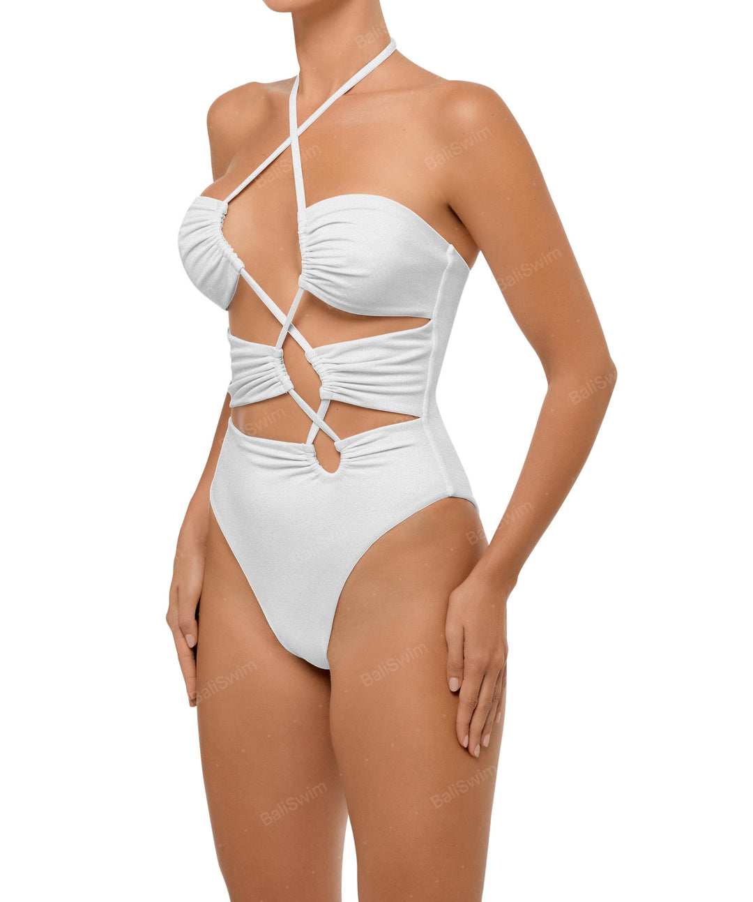 BSWS-S59 Asymmetric Cutout Halter One Piece