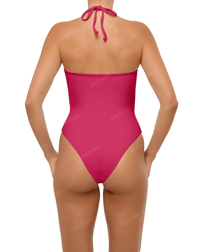 BSWS-S59 Asymmetric Cutout Halter One Piece