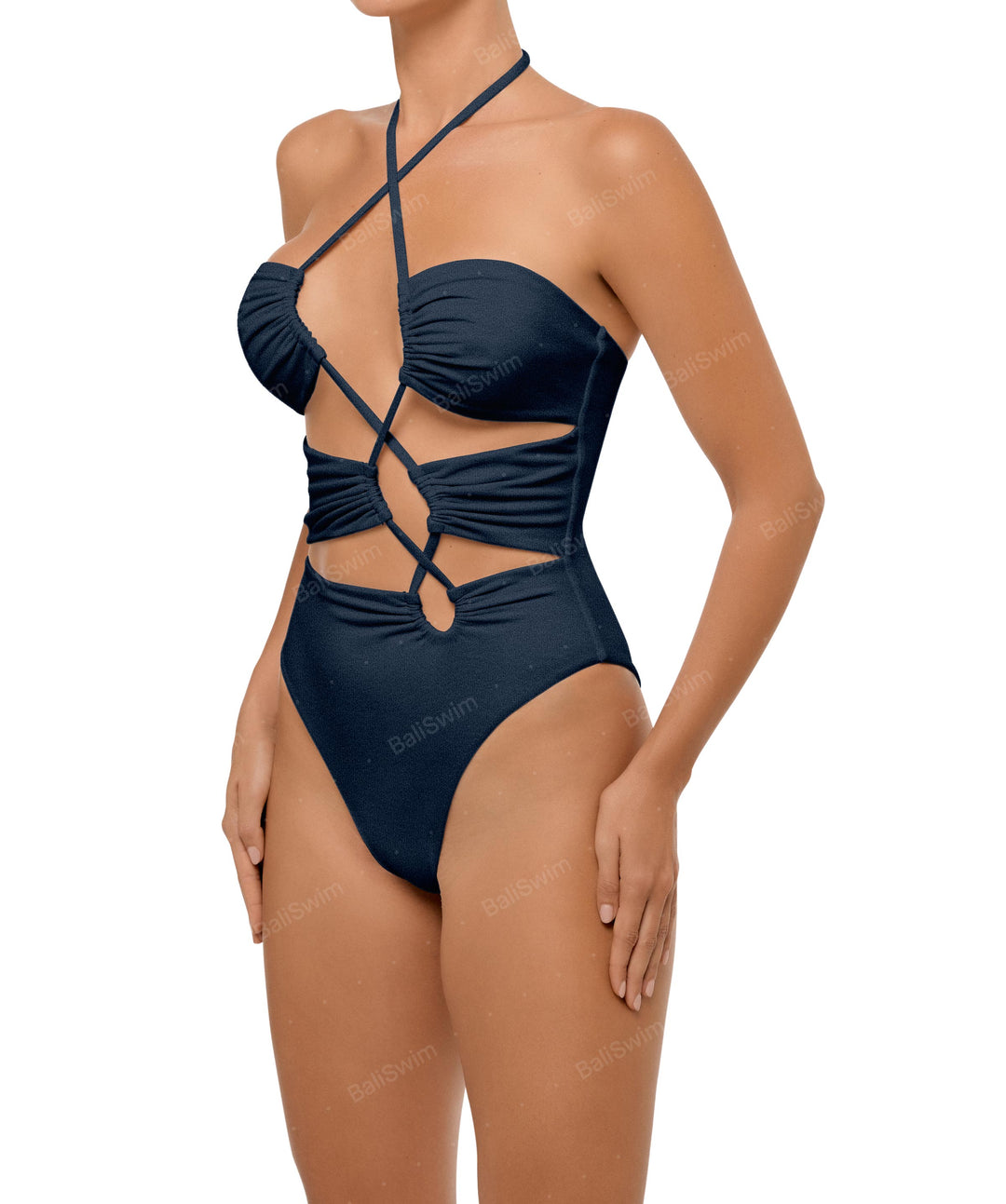 BSWS-S59 Asymmetric Cutout Halter One Piece