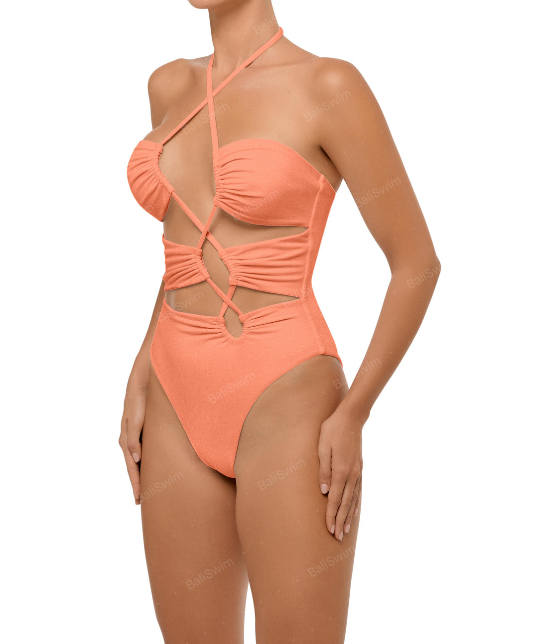 BSWS-S59 Asymmetric Cutout Halter One Piece